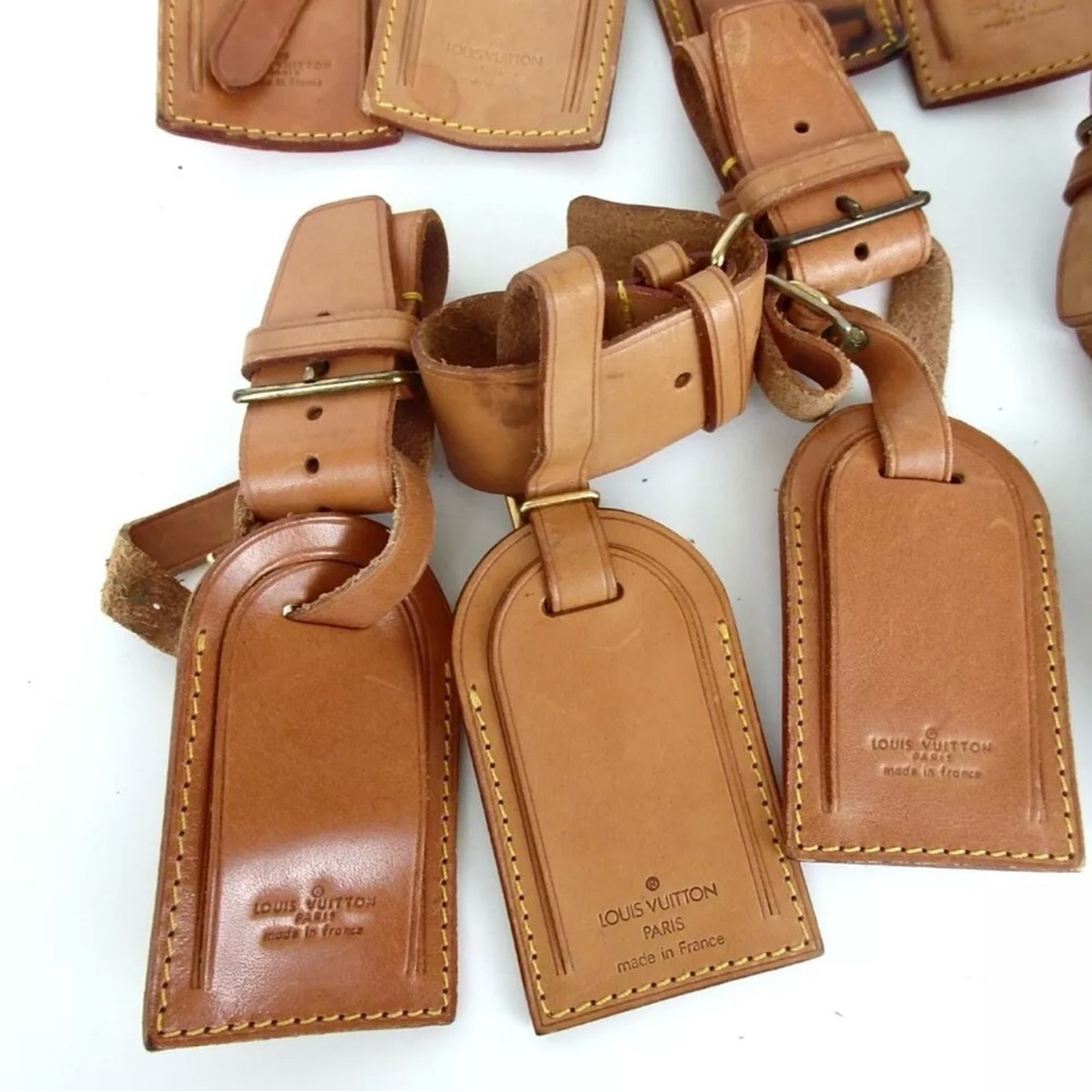 Set of 10 Louis Vuitton luggage name tags leather - Picture 3 of 9